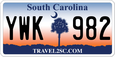 SC license plate YWK982