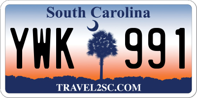 SC license plate YWK991