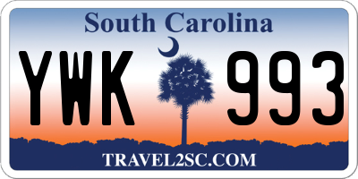 SC license plate YWK993