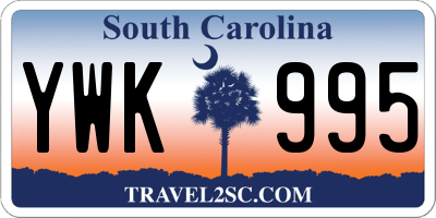 SC license plate YWK995