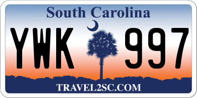 SC license plate YWK997