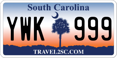SC license plate YWK999