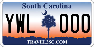 SC license plate YWL000