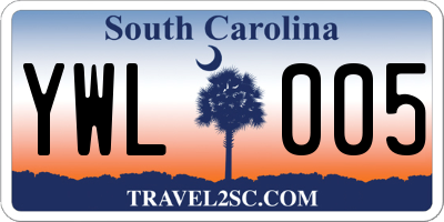 SC license plate YWL005