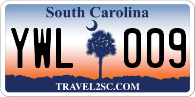 SC license plate YWL009