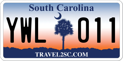 SC license plate YWL011