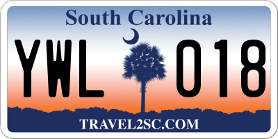 SC license plate YWL018
