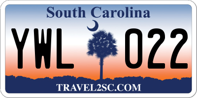 SC license plate YWL022