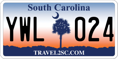 SC license plate YWL024