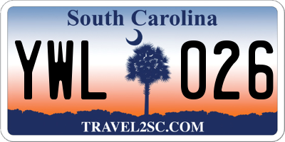 SC license plate YWL026