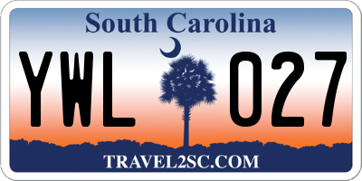 SC license plate YWL027