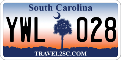 SC license plate YWL028