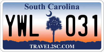 SC license plate YWL031