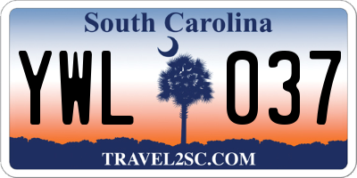 SC license plate YWL037