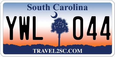 SC license plate YWL044