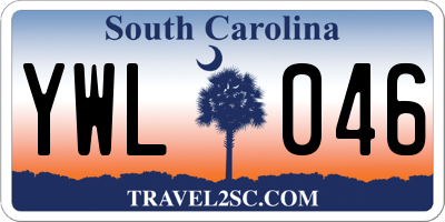 SC license plate YWL046