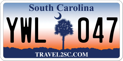 SC license plate YWL047