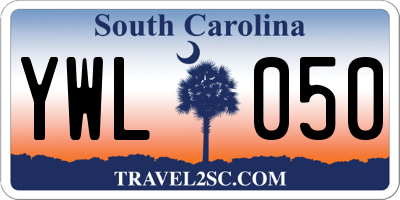 SC license plate YWL050