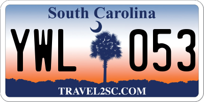 SC license plate YWL053