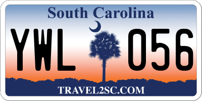 SC license plate YWL056
