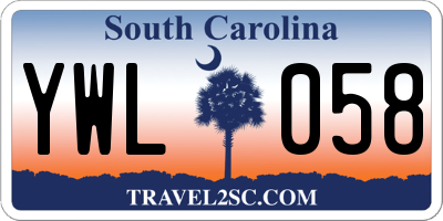 SC license plate YWL058