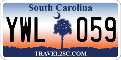 SC license plate YWL059