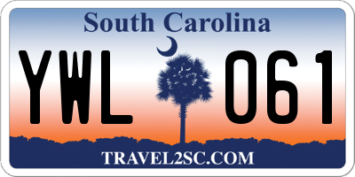 SC license plate YWL061