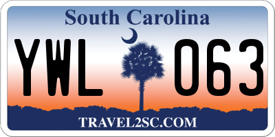 SC license plate YWL063