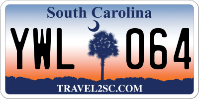 SC license plate YWL064