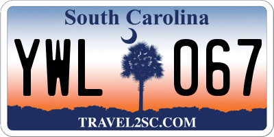 SC license plate YWL067