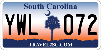 SC license plate YWL072