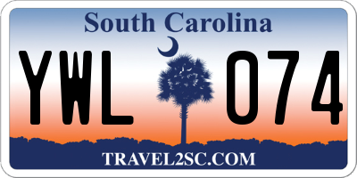 SC license plate YWL074