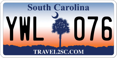 SC license plate YWL076
