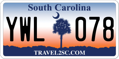 SC license plate YWL078