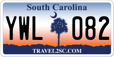 SC license plate YWL082