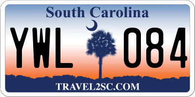 SC license plate YWL084