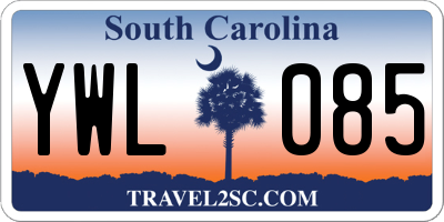 SC license plate YWL085