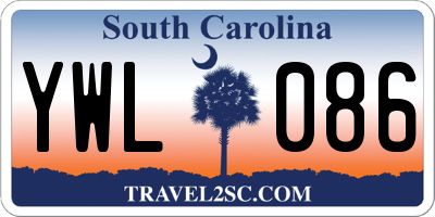 SC license plate YWL086