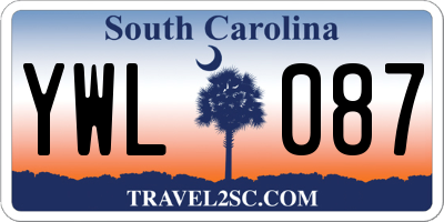SC license plate YWL087
