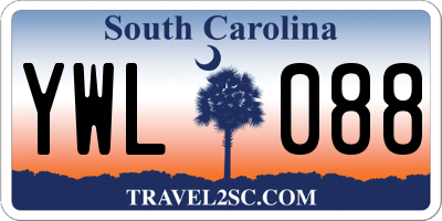 SC license plate YWL088