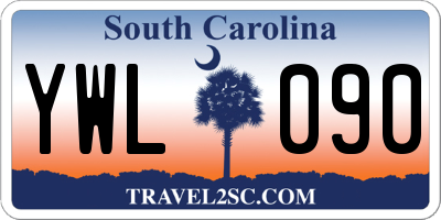SC license plate YWL090