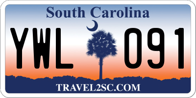 SC license plate YWL091