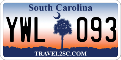 SC license plate YWL093