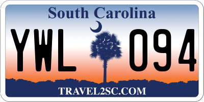 SC license plate YWL094