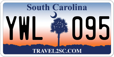SC license plate YWL095