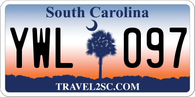 SC license plate YWL097