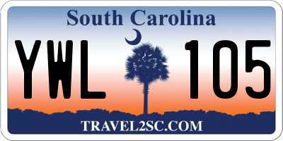 SC license plate YWL105