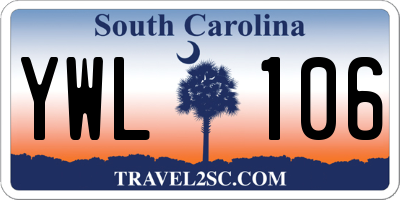 SC license plate YWL106
