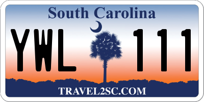 SC license plate YWL111