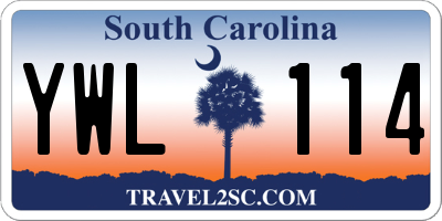 SC license plate YWL114